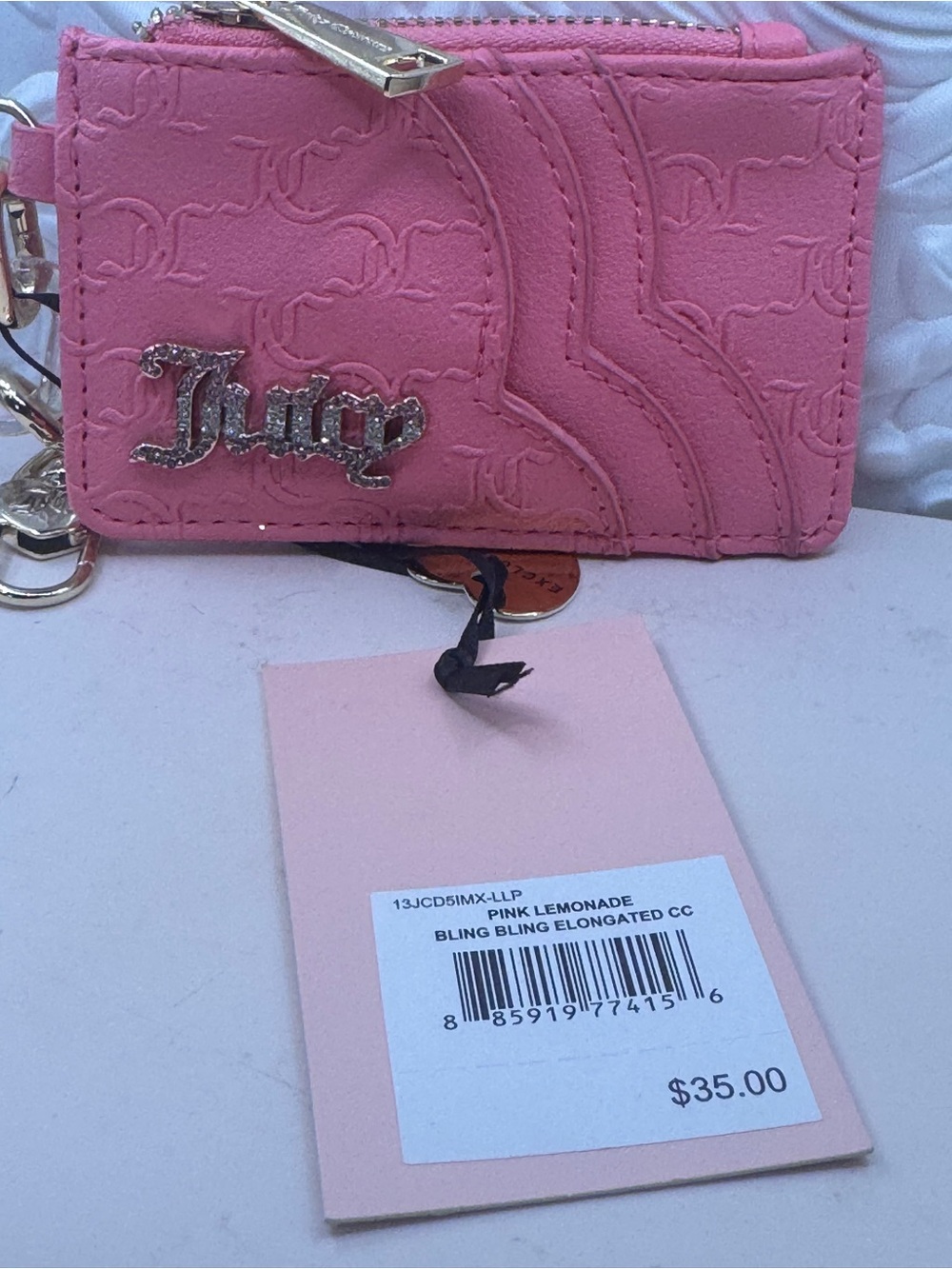 Juicy couture pink lemonade bling bling elongated cc holder - Picture 2 of 5